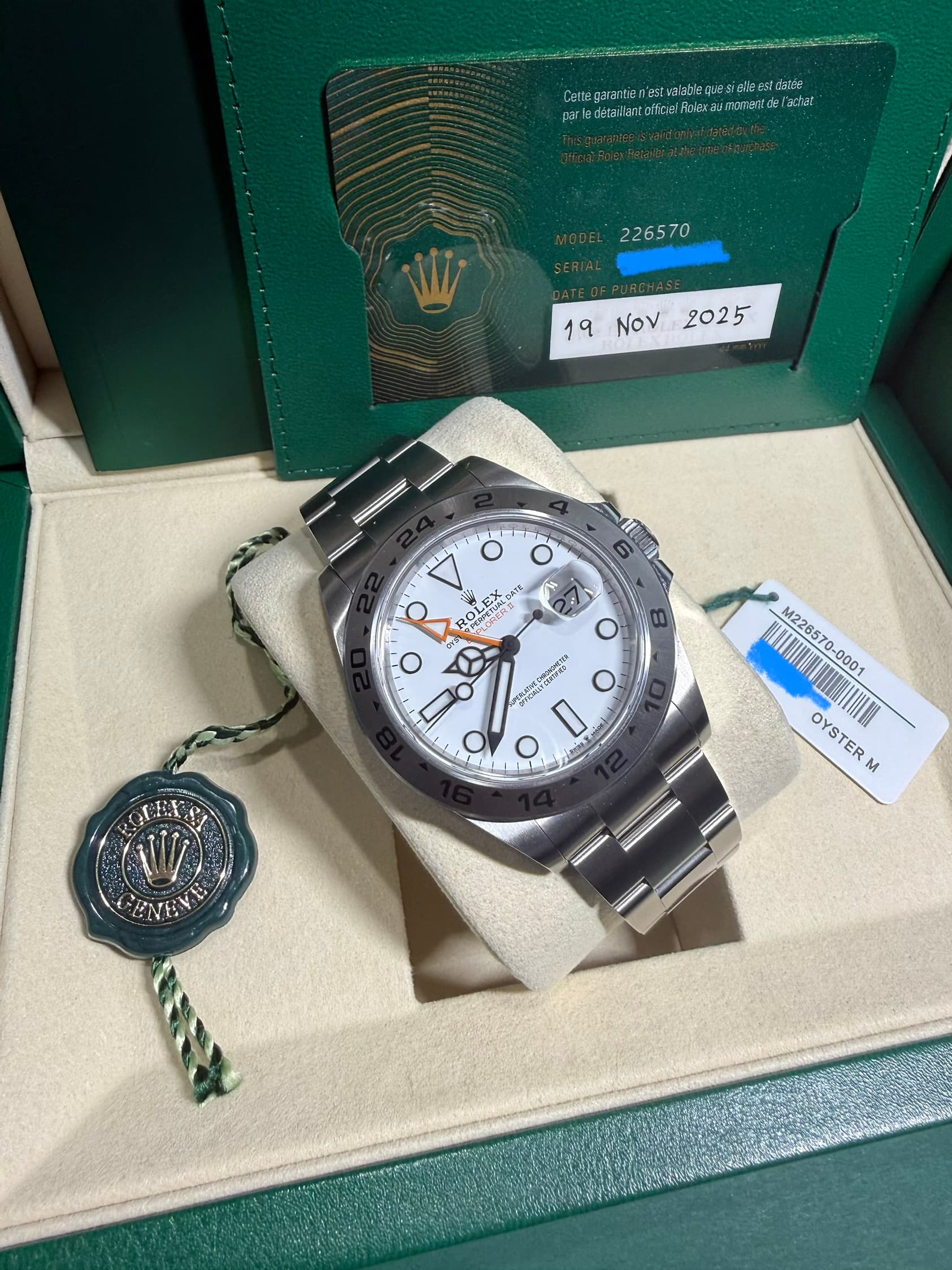 Rolex Explorer II, white dial 226570